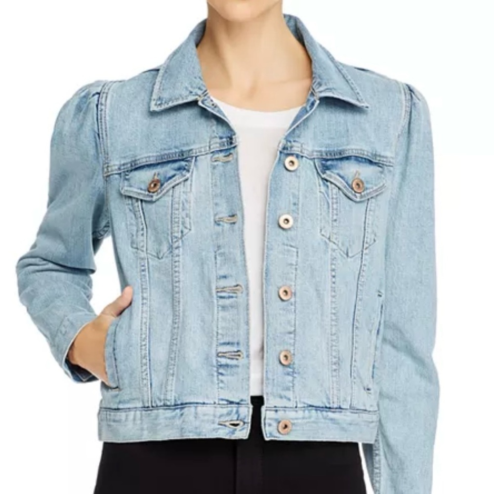 Pistola Brando puff shoulder denim jacket - NWT - Size L